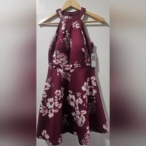 Floral Burgundy Dress